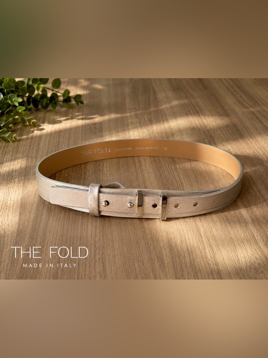 The Fold London Accessories - The Fold Metallic Silver Genuine Leather Wide Waist Belt Made in Italy T2